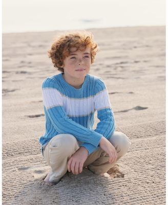 Boys' Organic Cable Crewneck Pullover Sweater - Big Kid