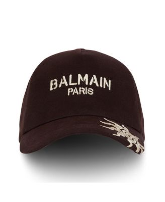  Cotton Cap with Balmain Paris and Sun Embroidery