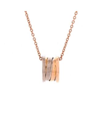  B.Zero1 Pendant Necklace 18K Rose Gold and 18K White Gold, 17.5"