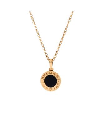  Bvlgari Bvlgari Pendant Necklace 18K Gold with Onyx, 18"