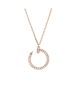  Juste un Clou Pendant Necklace 18K Rose Gold and Pave Diamonds, 16"