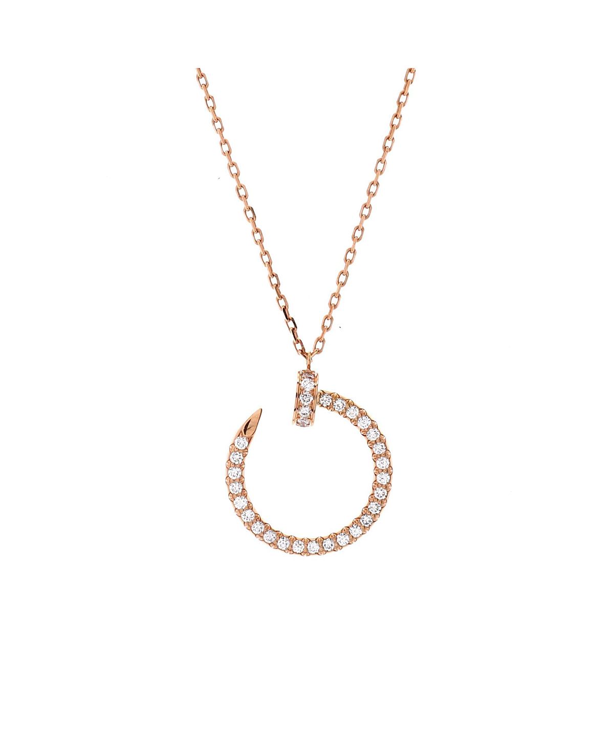 Pre-Owned Cartier Juste un Clou Pendant Necklace 18K Rose Gold and Pave Diamonds