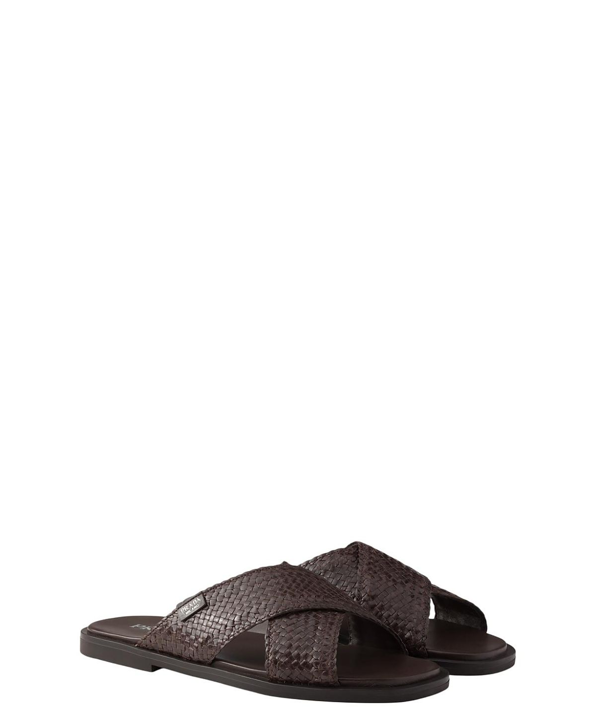 Prada Men's Crisscross Slides