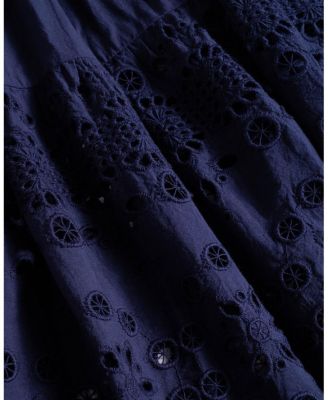 Kristen Smocked Embroidered Tiered Midi Dress