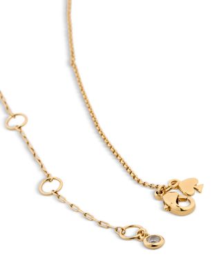 Yours Truly Pav&eacute; Heart Mini Pendant Necklace, 17"-20"