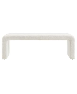  Simba Boucle Fabric Waterfall Long Bench