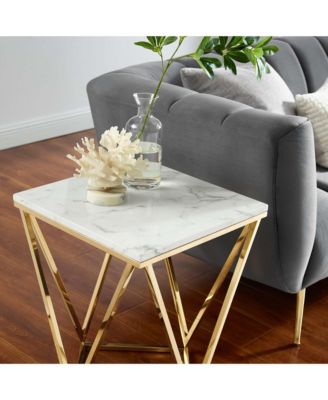  Vertex Gold Metal Stainless Steel End Table