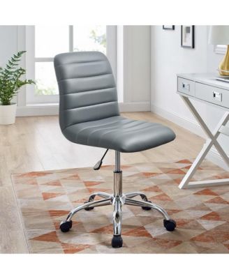  Ripple Armless Mid Back Vinyl Office Chair