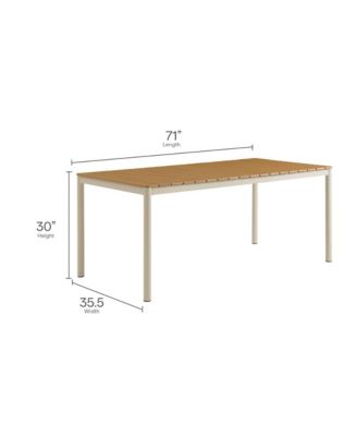 Finn Outdoor Patio Aluminum Faux Wood Dining with Benches, Set of 3