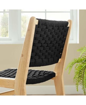 Saoirse Woven Rope Wood Dining Side Chair, Set of 2