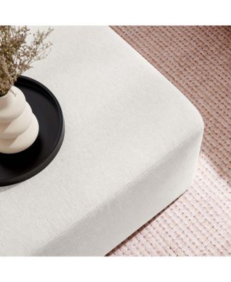  Callum Large 28" Square Woven Heathered Fabric Upholstered Ottoman