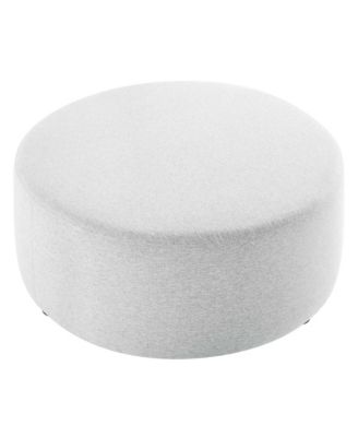 Callum Large 38" Round Woven Heathered Fabric Upholstered Ottoman