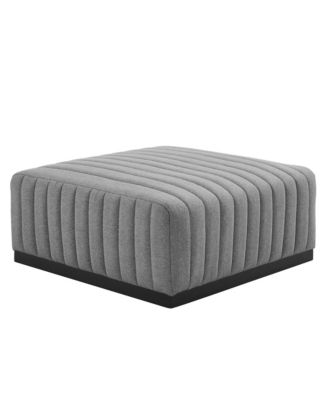 Conjure Channel Tufted Upholstered Fabric Ottoman
