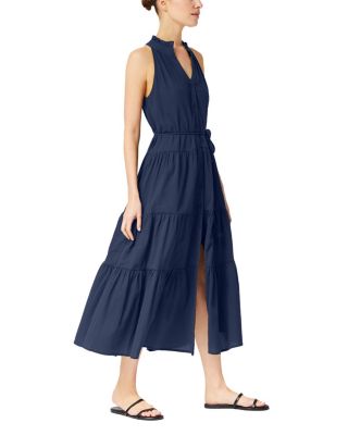  Tracy Cotton Tiered Midi Shirt Cover-Up Dress