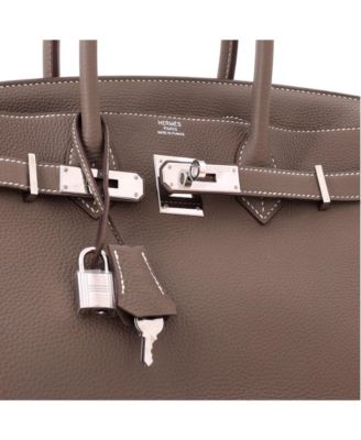 Birkin 30 Handbag Grey Togo with Palladium Hardware
