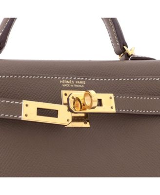 Kelly 20 Handbag Grey Epsom with Gold Hardware
