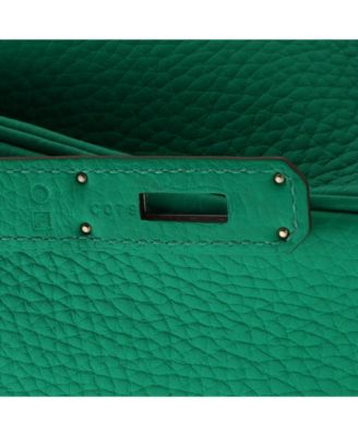 Birkin 30 Handbag Green Clemence with Palladium Hardware