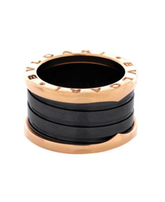  B.Zero1 Three Band Ring 18K Rose Gold and Ceramic