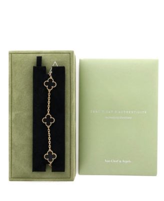  Vintage Alhambra 5 Motifs Bracelet 18K Gold and Onyx