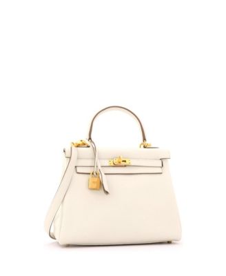 Kelly 25 Handbag Light Togo with Gold Hardware