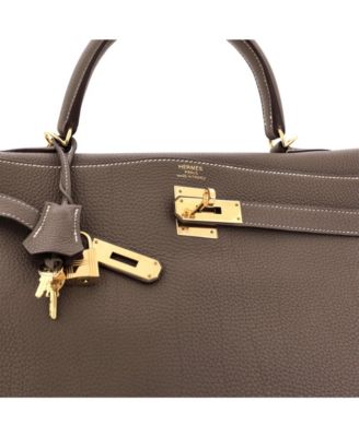 Kelly 35 Handbag Grey Togo with Gold Hardware