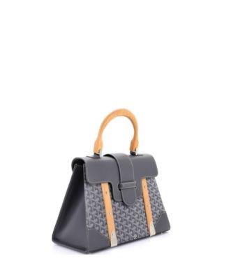  MM Saigon Top Handle Bag Coated Canvas with Leather