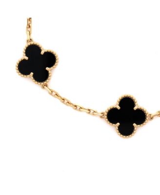  Vintage Alhambra 5 Motifs Bracelet 18K Gold and Onyx