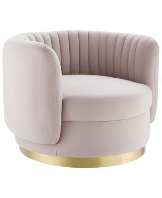 Embrace Tufted Performance Velvet Swivel Chair