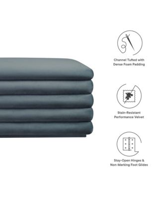 Mezzo Upholstered Performance Velvet Storage Bench