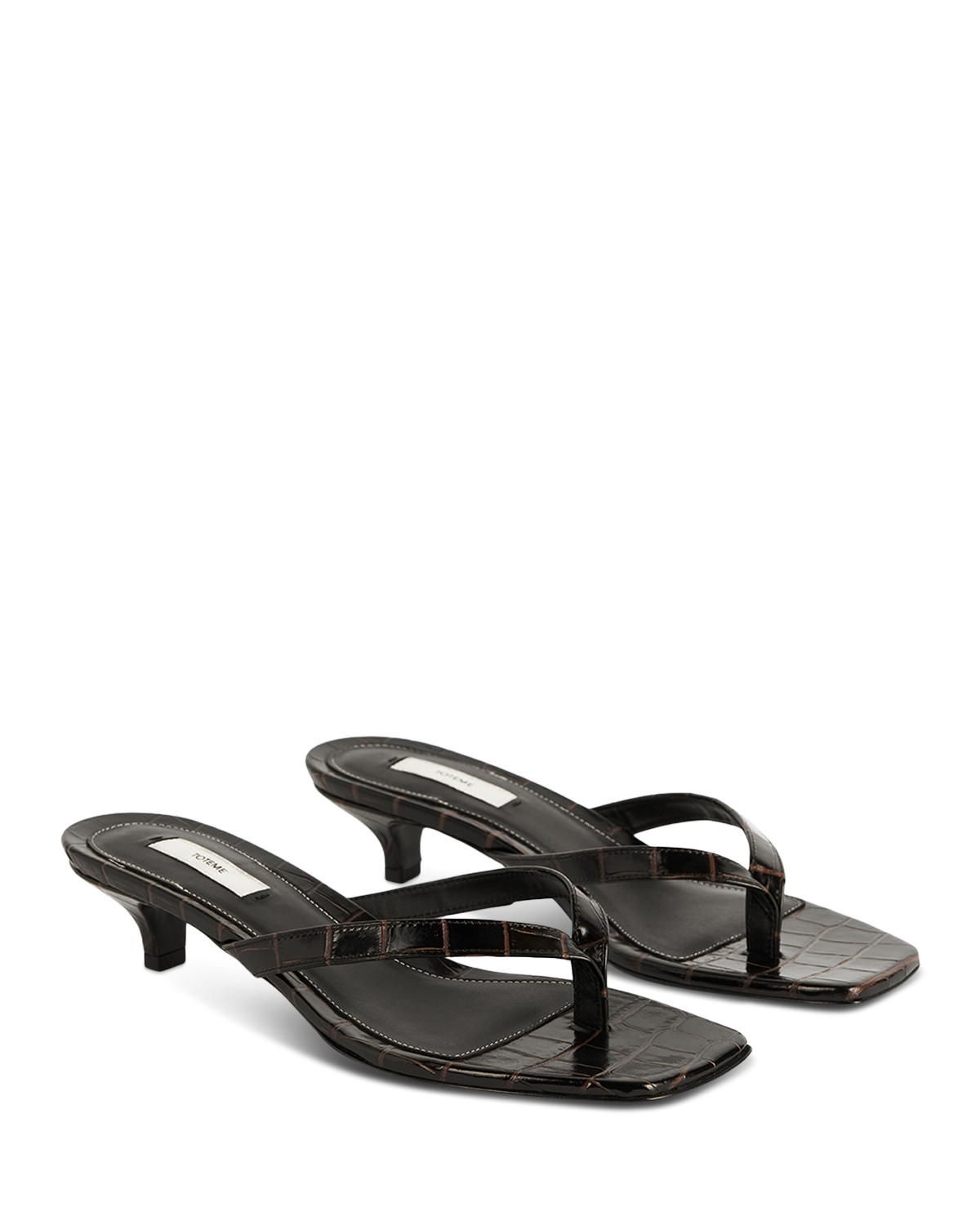 Women's Croco Embossed High Heel Flip Flops