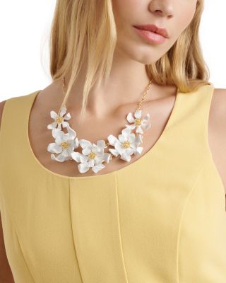 Fulla Furled Flower Enamel Necklace, 15.74"