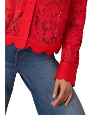  Women's Lace Cropped Shirt