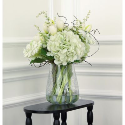 European Hand Tie Crackle Vase Floral Arrangement