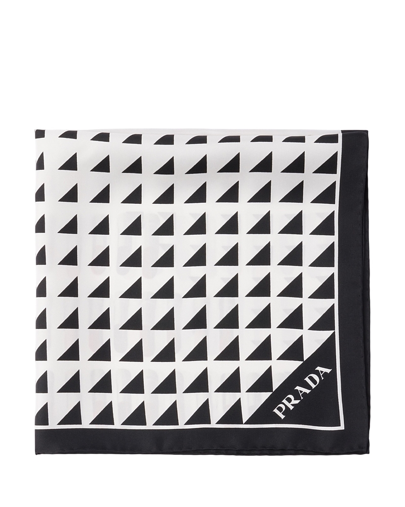 Prada Printed Silk Twill Scarf 55X55 · One Size