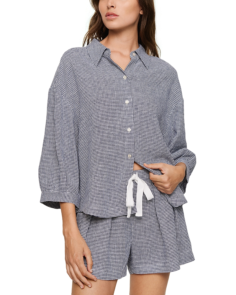 Eberjey Linen Blend Relaxed Pajama Shorts