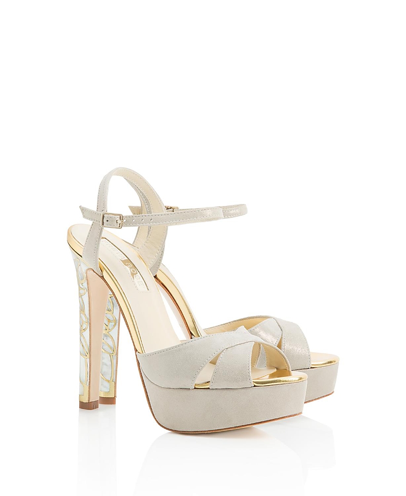 Freya Rose Women's Rose in Bloom Ankle Strap Pearl Heel Sandal