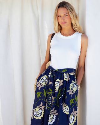 Seline Contrast Midi Dress