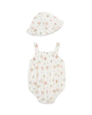 Girls' Ditsy Bubble Romper & Hat Set - Baby