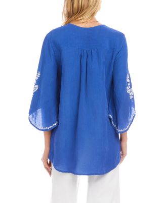 Bracelet Sleeve Embroidered Asymmetric Top
