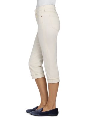 Petites Marilyn Straight Crop Cuff Jeans in Vintage White