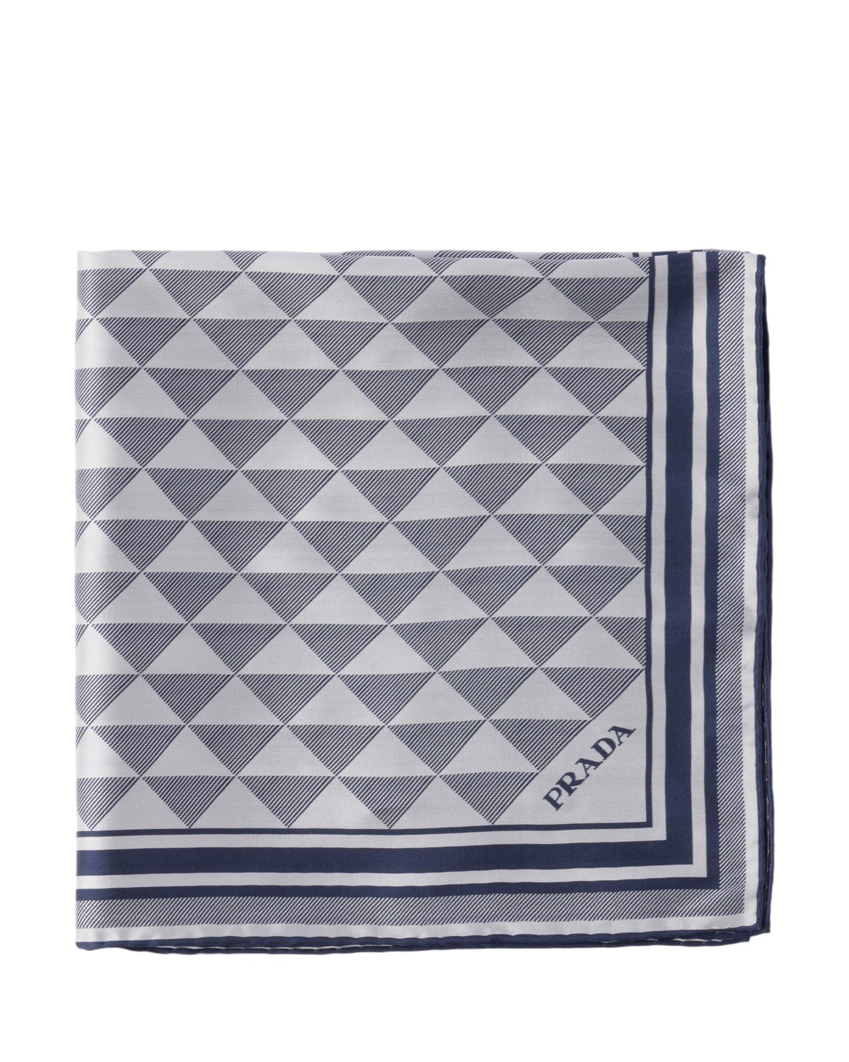 Prada Jacquard Silk Scarf 55X55 in Blue