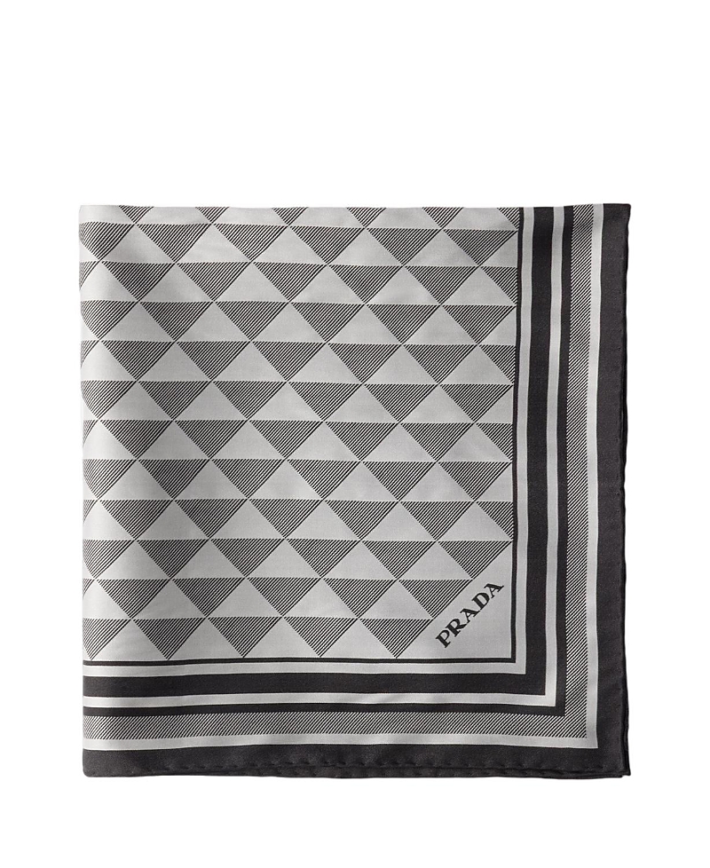 Prada Jacquard Silk Scarf 55x55 In Multi