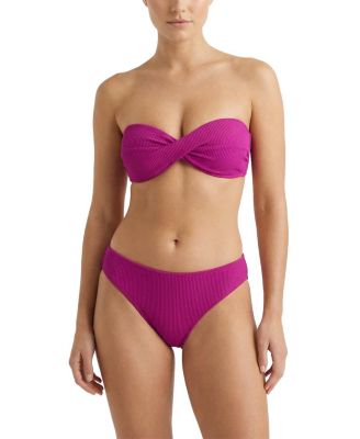 Classic Midrise Textured Bikini Bottom with Full Coverage