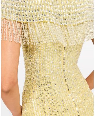Swish Sequin-Embellished Beaded Mini Dress
