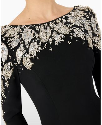  Kelly Embellished Long-Sleeve Maxi Dress