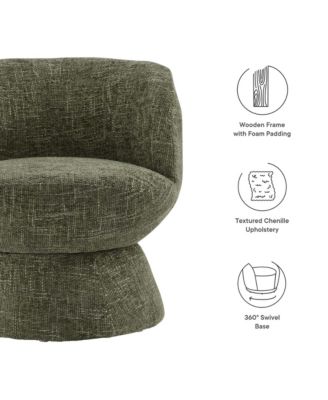 Vesta Chenille Fabric Upholstered Swivel Chair