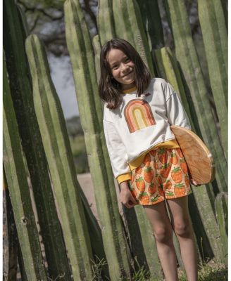 Girls' Recycled Cotton Strawberry Cropped Short - Little Kid, Big Kid