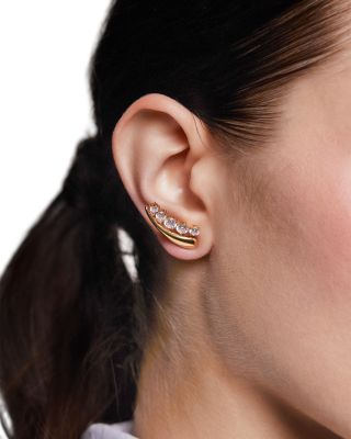 Phenom Cubic Zirconia Climber Earrings