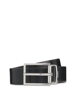 Men's Otano Polished Silver Leather Belt