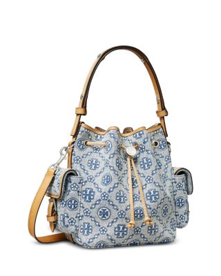 T Monogram Denim Bucket Bag